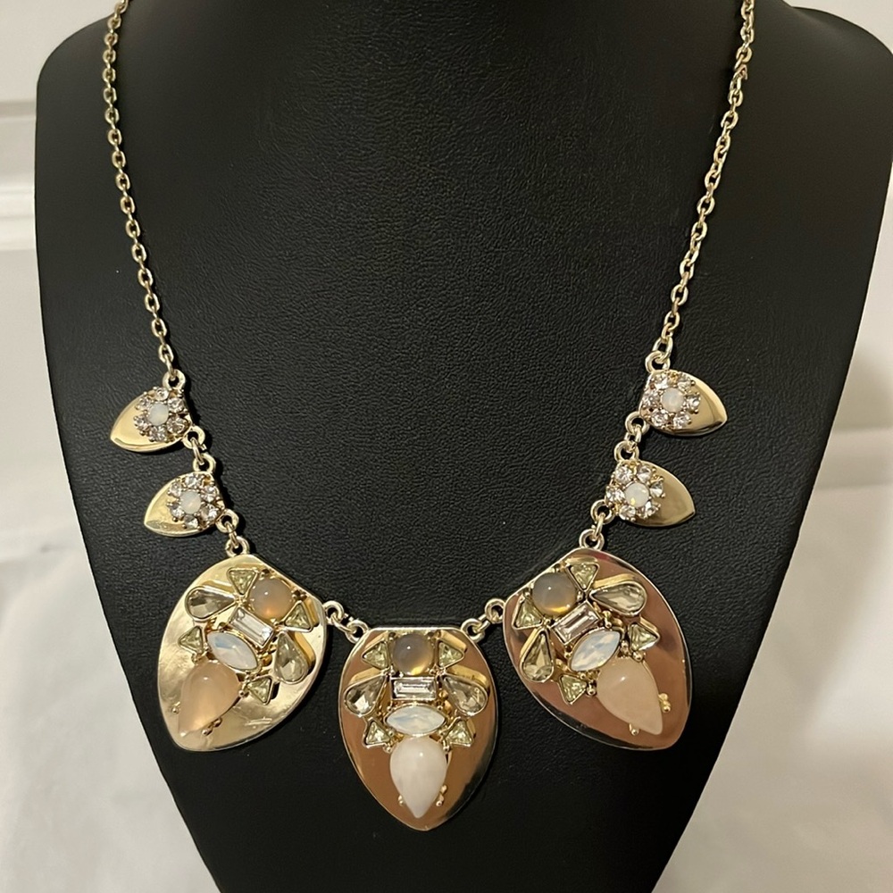 Loft Gold Jewel & Stone Bib Necklace - Beautiful Statement Piece